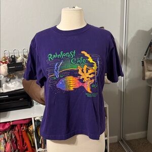 Y2K Downtown Disney Rainforest Cafe Purple T-Shirt